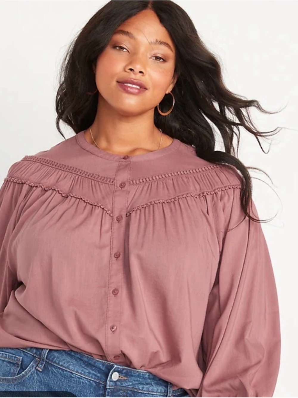 Old Navy Oversized Crochet Pom-Pom Dolman-Sleeve Blouse (4X)